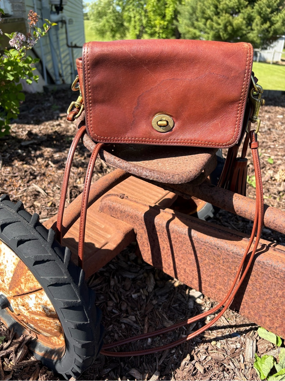 Coach Vtg DINKY tattersall bag